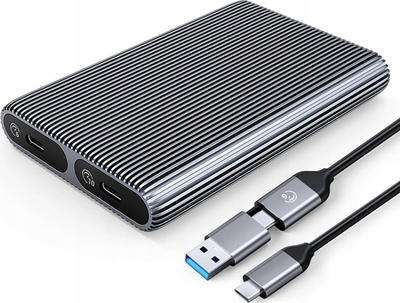 Kути за надворешни дискови Orico AM2C3-2N, за 2 SSD M.2 SATA NVMe, USB-C 3.2 10Gb/s, сива