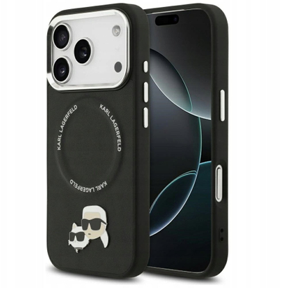 Kapak telefoni Karl Lagerfeld MagSafe, iPhone 17 Pro Max, PU, i zi
