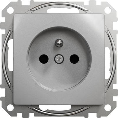 Prizë Schneider Electric Sedna Design, 2P+PE me perdeza, alumini argjendtë