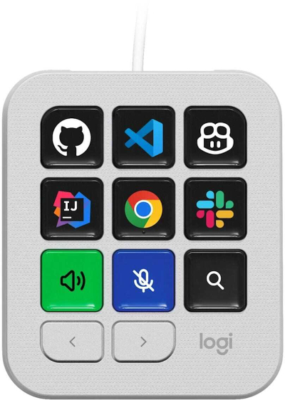 Panel kontrolli Logitech MX Keypad, me kabllo, 11 butona LCD, gri e çelët