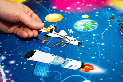 Set puzzle dhe libër Wilga Kosmos, 200 pjesë, për kalamaj, shumëngjyrësh