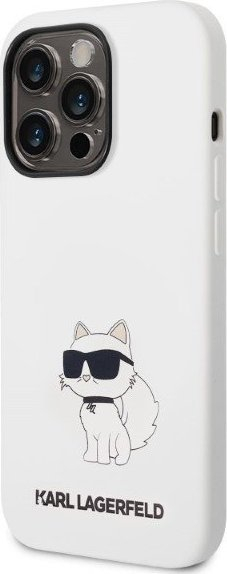 Mbulesë telefoni Karl Lagerfeld Silicone Choupette KLHCP14LSNCHBCH, për iPhone 14 Pro 6.1", silikon, e bardhë