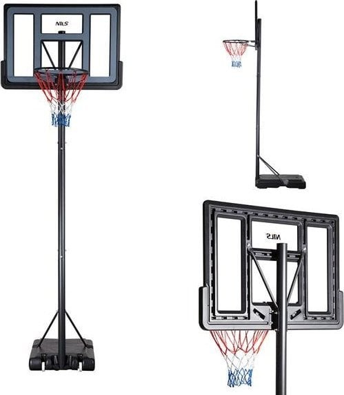 Kosh basketbolli NILS ZDK321, lartësi e rregullueshme, bazë 54L, i zi