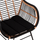 Poltron Allegra HM5663, metal wicker, me jastëk, bezhë e zezë