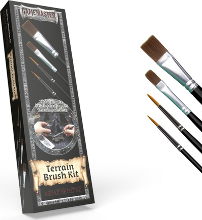 Set furçash Gamemaster Army Painter Terrain Brush Kit, 4 copë, për terrene miniaturash