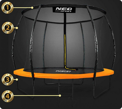Trampolinë kopshti Neo Sport, 180 x 252 cm, e zezë / portokalli