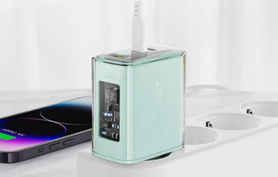 Karikues muri Acefast A45, 2x USB C, 1x USB A, jeshile Noble Jade