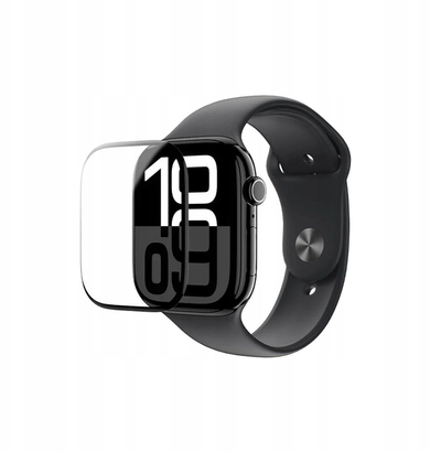 Folie mbrojtëse Amazingthing Radix-Film për Apple Watch 46mm, transparente, me kornizë të zezë