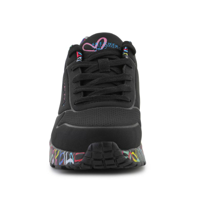 Atlete për goca Skechers Lovely Luv Jr 314976L-BKMT, Air Cooled Memory Foam, të zeza shumëngjyrëshe