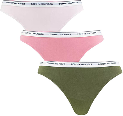 Set mbathjesh për femra Tommy Hilfiger Plus Size Thong, rozë/të gjelbra