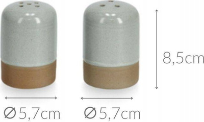 Set për kripë dhe piper Zeller, qeramikë, Ø 5.7 cm, gri