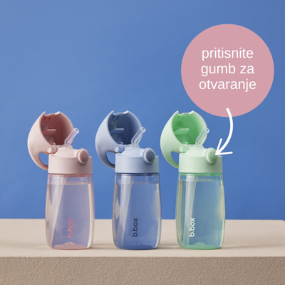 Shishe me pipë b.box Junior, 380ml, blush crush, rozë e butë