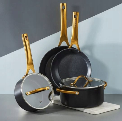 Tенџере Ambition Royal Gold, 24 cm, 4.6L, кован алуминиум, сиво со златна боја