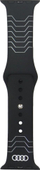Rrip dore Audi me figura gjeometrike nga silikon për Apple Watch 4 5 6 7 8 9 10 SE, 40 41 42mm, i zi