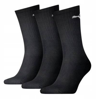 Çorape Puma Sport Crew të lehta, 3 palë pambuk, të bardha, gri edhe të zeza