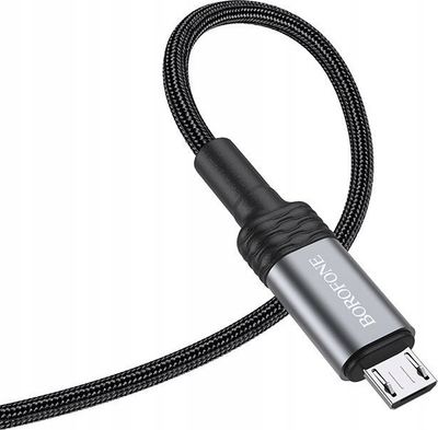 Kабел USB Borofone BU30 Lynk Smart Power Off, USB во Micro USB, 1.2m, 2.4A, црн