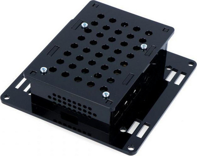 Kuti VESA Gravlaser V2 për Raspberry Pi 4B, 110 x 110 x 33 mm, akrilik, e zezë