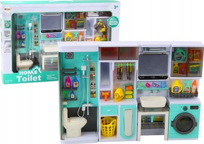 Сет играчка бања 4 во 1 Bathroom Play Set, со аксесоари, 35x26x8cm, шарен
