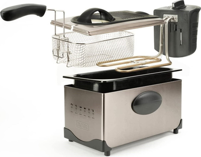 Friteuzë Black+Decker BXAFO1200E, 2100W, inox, ngjyrë argjendi