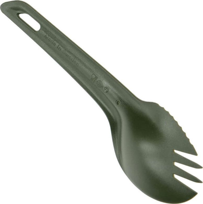 Enë kampingu Wildo Spork, 16.5cm, plastike pa BPA, jeshile ulliri