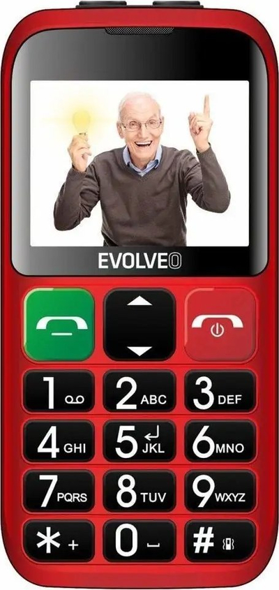 Telefoni EVOLVEO EasyPhone EB, 2.4", Dual SIM, i kuq
