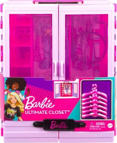 Garderobë lodër Barbie Fashionistas Ultimate Closet, me varëse dhe raft palosës, shumëngjyrëshe