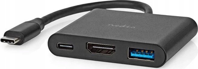 Adapter USB C Nedis 3 në 1, USB 3.2 Gen 1, HDMI 4K, i zi