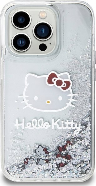Mbulesë telefoni Hello Kitty HKHCP14XLIKHET, për iPhone 14 Pro Max 6.7\", hardcase me shkëlqim glitter, ngjyrë argjendtë