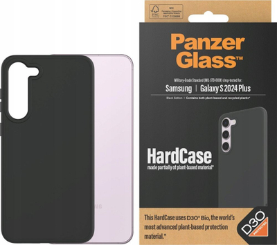 Kuti mbrojtëse PanzerGlass HardCase D3O për Samsung Galaxy S24 Plus, rezistente ndaj goditjeve, standard ushtarak, e zezë