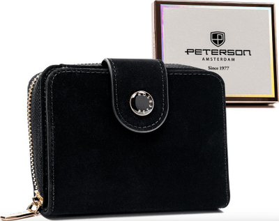 Portofol gocash Peterson, lëkurë ekologjike, RFID, i zi