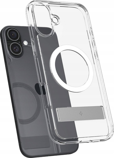 Mbrojtëse telefoni Spigen Slim Armor Essential S MagFit për iPhone 16, MagSafe, me këmbëz, transparente