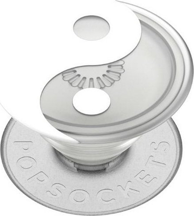 Mbajtëse telefoni Popsockets PopGrip Checker, dizajn shumëngjyrësh, e bardhë