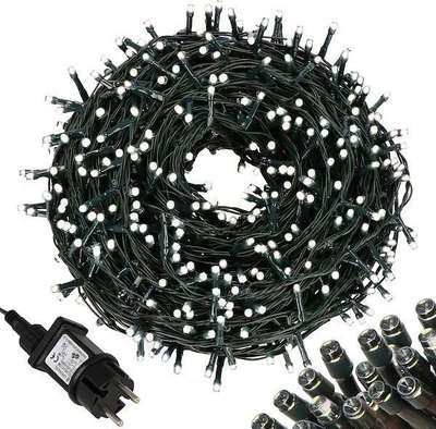 Drita pemë Vitit të Ri Springos 1000 LED, 50 m, IP44, e bardhë e ftohtë
