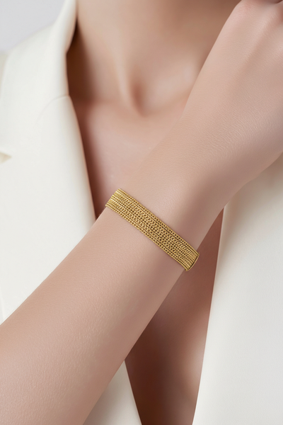 CM Jewelry – Byzylyk Çelik i Larë në Gold 24K