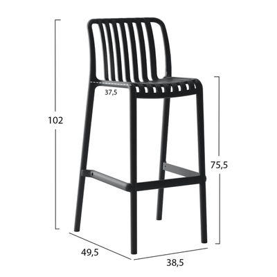 Stol bari Convee 38,5×49,5×102 Hcm (HM6098.02), zezë