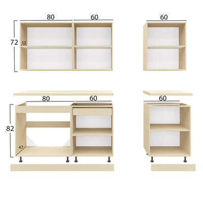 Set kuzhine Melamine 200×47×84,8 Hcm (HM2469.01), zezë