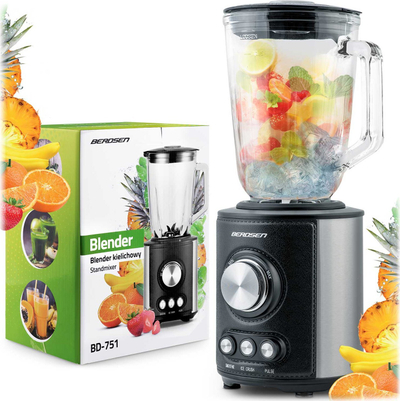 Blender gotë Berdsen BD-751, 800W, enë qelqi 1.5L, i argjendtë