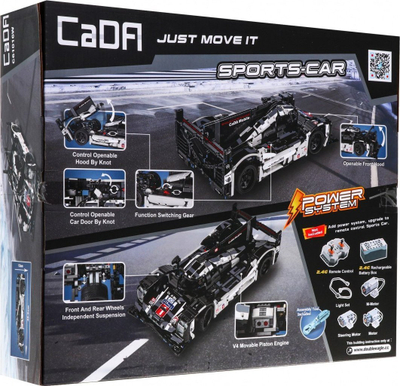 Set ndërtimi CaDA C61016W Sports Car 919, 1586 pjesë, 8+, i zi