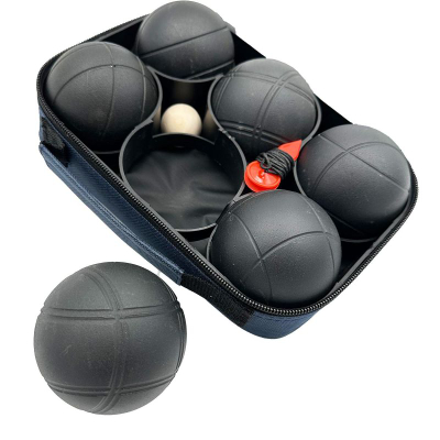 Set boules Enero Pro, 6 toptha çeliku, me çantë, ngjyrë e zezë