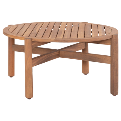 Tavolinë e ulët kopshti HomeMarkt Sanji HM6228, dru akacie, Ø86cm, ngjyrë natyrale