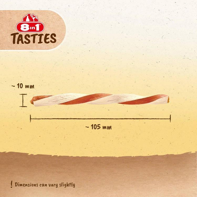 Ужини за кучиња 8in1 Treat Tasties Twisters, 85g, пилешко