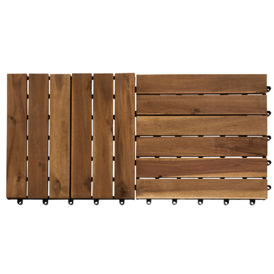 Pllaka druri tarrace HM6299, set 10 copë, 30x30 cm, ngjyrë druri natyrale