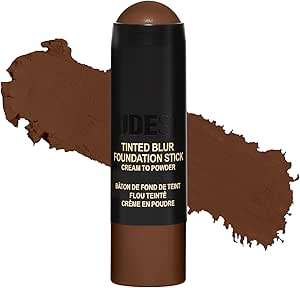 Fondatinë stick Nudestix Tinted Blur, efekt mat natyral, mbulim i lehtë në mesatar, nuanca Deep 10