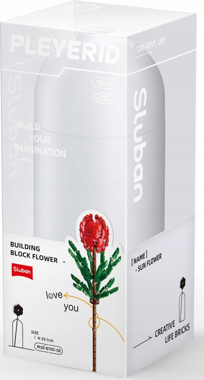 Lodra me blloqe Sluban Blocks Flowers, 251 copa, për kalamaj 10–16 vjeç, shumëngjyrëshe