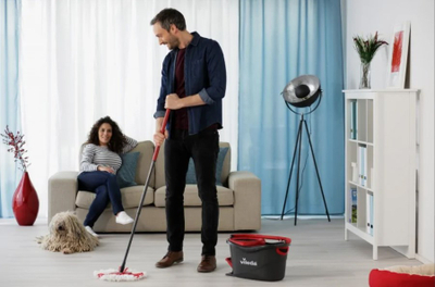 Set mop Vileda Turbo 151153 me kovë, sistem rrotullimi, bisht teleskopik