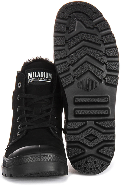 Çizme femrash Palladium Pampa Hi Zip Winter, me mbushje të ngrohtë, nubuck, të zeza