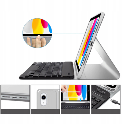 Mbrojtëse me tastierë Tech-protect Smartcase Pen Keyboard për iPad 10.9" 2022, Bluetooth, gri