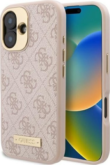 Mbrojtëse telefoni Guess GUHMP16SU4GPRP, iPhone 16 6.1", MagSafe, rozë