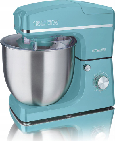 Mikser planetar Heinrich´s HKM-8083, 1500W, me blender dhe grirëse mishi, pastel turquoise