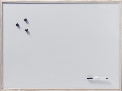 Tabla shkrimi magnetike Zeller, 60x80cm, me kornizë druri, e bardhë